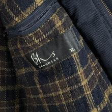 Load image into Gallery viewer, Vintage BHS Field Jacket XL Navy Leather Collar Blanket Lined Workwear Coat

