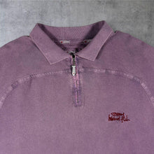 Load image into Gallery viewer, Vintage Weird Fish Quarter Zip Polo Shirt Large Washed Purple Fish Logo
