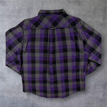 Load image into Gallery viewer, Quiksilver Mens XL Purple Black Plaid Check Shirt Long Sleeve Surf Skate
