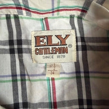 Load image into Gallery viewer, Ely Cattleman Western Shirt 17.5 XL XXL Plaid Pearl Snap Cowboy Rodeo Long Sleeve
