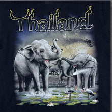 Load image into Gallery viewer, Early 00's Mr.Big Thailand Elephant Wildlife Souvenir Graphic Black T-Shirt
