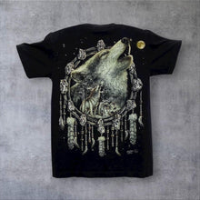 Load image into Gallery viewer, Early 00’s Rock Chang Native American Wolf Animal Wildlife Graphic T-Shirt
