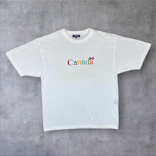 Load image into Gallery viewer, Vintage International Sport Canada Embroidered Rainbow Spellout White T-Shirt
