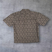 Load image into Gallery viewer, Quiksilver Y2K Mens M Tribal Shirt Black Beige Geometric Surf Short Sleeve 00s
