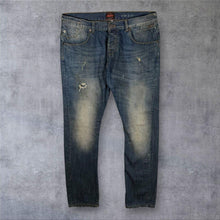 Load image into Gallery viewer, Superdry Washed Blue Denim Distressed Style Straight Leg Cotton Jeans

