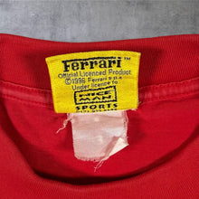 Load image into Gallery viewer, Vintage Ferrari T Shirt Red 1996 F1 Shield Logo Faded 90s Distressed
