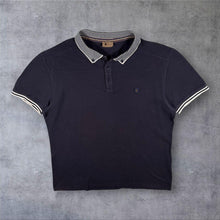 Load image into Gallery viewer, Early 00’s Gabicci Mini Logo Striped Trim Short Sleeve Cotton Polo Shirt
