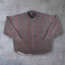 Load image into Gallery viewer, Vintage Arrow Carriage Trade Paisley Patterned Washed Burgundy Cotton Long Sleeve Shirt
