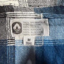 Load image into Gallery viewer, Vintage Mens Blue Plaid Flannel Shirt M 39/40 100% Cotton Check Workwear Grunge
