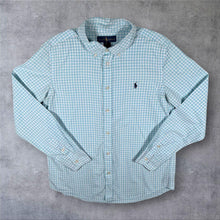 Load image into Gallery viewer, Ralph Lauren Blue White Check Long Sleeve Cotton Button-Down Shirt
