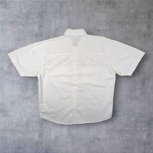 Load image into Gallery viewer, Vintage Jacques Lorant Cowboy Western Embroidered White Cotton Short Sleeve Popper Shirt
