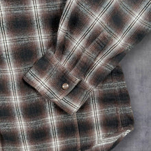 Load image into Gallery viewer, Klein Plus Homme Western Shirt 50 Brown Ombre Plaid Pearl Snap Japanese Archive
