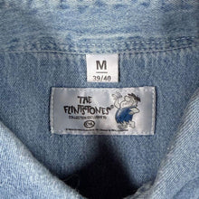 Load image into Gallery viewer, Vintage The Flintstones C&amp;A Embroidered Pocket Blue Denim Short Sleeve Shirt
