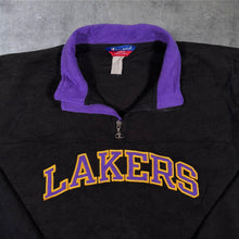 Load image into Gallery viewer, Vintage Champion LA Lakers NBA 1/4 Zip Fleece Black Purple Spellout 90s XXL

