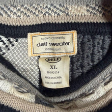 Load image into Gallery viewer, Vintage 90s Delf Sweater XL 3D Knit Acrylic Abstract Jumper Made Korea
