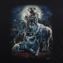 Load image into Gallery viewer, Early 00's Wild Goth Wolf Animal Wildlife Cotton Graphic Black T-Shirt
