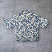 Load image into Gallery viewer, Vintage Fieldmaster Hawaiian Tropical Pattern Blue White Linen Rayon Shirt

