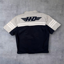Load image into Gallery viewer, Harley Davidson Shirt Mens L HD Racing Embroidered Mechanic Biker Y2K Black
