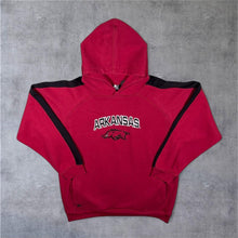 Load image into Gallery viewer, Vintage Starter NCAA Arkansas Razorbacks College Embroidered Red Hoodie
