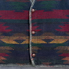 Load image into Gallery viewer, Vintage Blue Riband Aztec Wool Blend Waistcoat Large Western Made England
