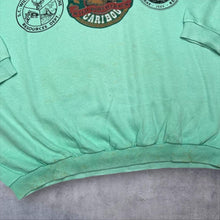 Load image into Gallery viewer, Vintage 90s Outdoor Life Caribou Sweatshirt Mint Green Wildlife Graphic Medium
