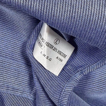 Load image into Gallery viewer, Vintage Blue Star Clothing Co. Blue Micro Striped Polyester Viscose Long Sleeve Shirt

