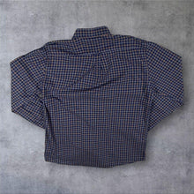 Load image into Gallery viewer, Barbour Bank Tattersall Shirt Mens L Navy Check Corduroy Collar Regular Fit
