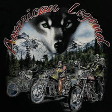 Load image into Gallery viewer, Early 00’s Keya “American Legend” Wolf Biker Spellout Graphic T-Shirt
