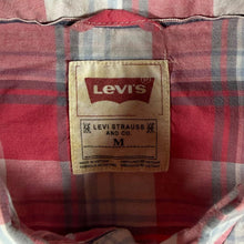 Load image into Gallery viewer, Levi's Shirt Mens M Red Blue Plaid Check Button Down Long Sleeve Two Horse
