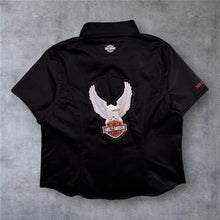 Load image into Gallery viewer, Harley Davidson MotorClothes Shirt Womens XL 1W Black Eagle Embroidered
