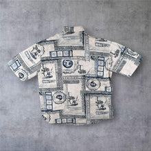 Load image into Gallery viewer, Vintage 90s Camel Collection Shirt M L All Over Print Abstract Short Sleeve Retro
