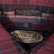 Load image into Gallery viewer, Vintage Canyon Guide Western Cowboy Burgundy Black Check Long Sleeve Popper Shirt
