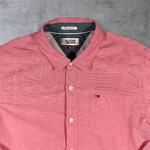 Load image into Gallery viewer, Hilfiger Denim Mens Shirt M Coral Pink-Red Regular Fit Tommy Hilfiger Long Sleeve
