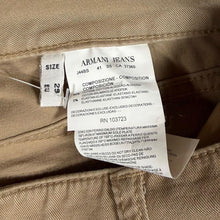 Load image into Gallery viewer, AJ Armani Jeans Classic Brown Slim Fit Cotton Elastane Chino Trousers
