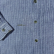 Load image into Gallery viewer, Vintage 90's Cavori "Sporting" Blue White Patterned Striped Long Sleeve Button-Up Shirt

