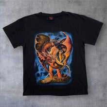 Load image into Gallery viewer, Early 00’s Roman Tiriam Gothic Fantasy Dragon Graphic T-Shirt
