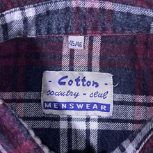 Load image into Gallery viewer, Vintage Cotton Country Club Burgundy Navy Plaid Check Long Sleeve Cotton Flannel Shirt
