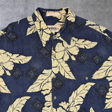 Load image into Gallery viewer, Vintage Campia Moda Hawaiian Tropical Pattern Blue Cream Rayon Shirt
