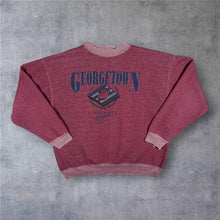 Load image into Gallery viewer, Vintage 90s Tultex Georgetown Hoyas Bulldog Sweatshirt Burgundy Distressed Large
