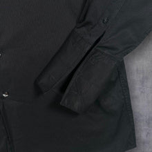 Load image into Gallery viewer, Calvin Klein Mens Black Self Stripe Shirt 15.5 32/33 Slim Fit Formal Medium
