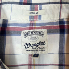 Load image into Gallery viewer, Early 00's Wrangler Western Plaid Check Popper Button Short Sleeve Cotton Shirt

