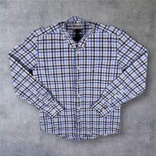 Load image into Gallery viewer, Barbour "Regular Fit" Blue Black White Check Cotton Long Sleeve Button-Down Shirt

