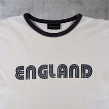 Load image into Gallery viewer, Early 00's Burton "England 7" Football Spellout Graphic White Cotton Ringer T-Shirt
