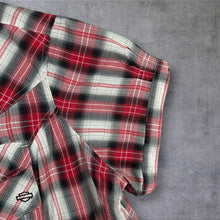 Load image into Gallery viewer, Harley Davidson Womens 1W Red Plaid Western Shirt Pearl Snap Wing Biker Y2K
