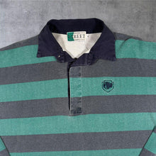 Load image into Gallery viewer, Vintage Original Street Goods Rugby Shirt XL Green Grey Striped Long Sleeve
