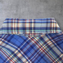 Load image into Gallery viewer, Vintage Dale's Western Shirt Made USA Blue Plaid Pearl Snap Cowboy Short Sleeve
