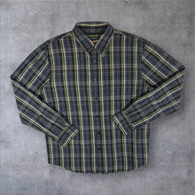 Load image into Gallery viewer, Early 00's Wrangler Navy Blue Yellow Plaid Check Long Sleeve Cotton Shirt

