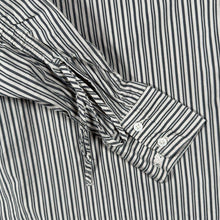 Load image into Gallery viewer, Levi's Black White Striped Gathered Ruched Long Sleeve Cotton Shirt
