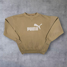 Load image into Gallery viewer, Vintage Puma Embroidered Big Logo Beige Brown Distressed Sweatshirt

