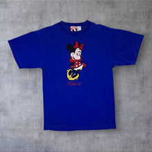 Load image into Gallery viewer, Vintage Mickey Inc. Disney "Minnie" Embroidered Spellout Blue T-Shirt
